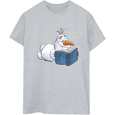 Disney Damska / Damska Frozen Olaf Czytanie Bawełniana Koszulka Typu Boyfriend (S (52-55 Cm) / Jasnoszary) Disney Damska / Damska Frozen Olaf Czytanie Bawełniana Koszulka Typu Boyfriend (S (52-55 Cm) / Jasnoszary)