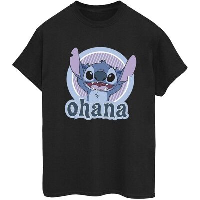 Disney Damska/ Damska Koszulka Lilo And Stitch Ohana Circle Cotton Boyfriend T-Shirt (3XL / Czarny) Disney Damska/ Damska Koszulka Lilo And Stitch Ohana Circle Cotton Boyfriend T-Shirt (3XL / Czarny)