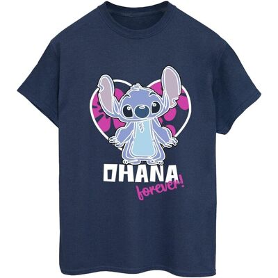 Disney Damska/ Damska Koszulka Lilo And Stitch Ohana Forever Heart Cotton Boyfriend T-Shirt (3XL / Granatowy) Disney Damska/ Damska Koszulka Lilo And Stitch Ohana Forever Heart Cotton Boyfriend T-Shirt (3XL / Granatowy)