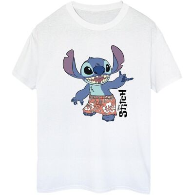 Disney Damska/ Damska Koszulka Lilo & Stitch Bermuda Shorts Cotton Boyfriend T-Shirt (S (52-55 Cm) / Ciepły Biały) Disney Damska/ Damska Koszulka Lilo & Stitch Bermuda Shorts Cotton Boyfriend T-Shirt (S (52-55 Cm) / Ciepły Biały)