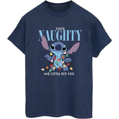 Disney Damska / Damska Koszulka Lilo & Stitch Naughty & Nice Cotton Boyfriend T-Shirt (XXXXS / Granatowy) Disney Damska / Damska Koszulka Lilo & Stitch Naughty & Nice Cotton Boyfriend T-Shirt (XXXXS / Granatowy)