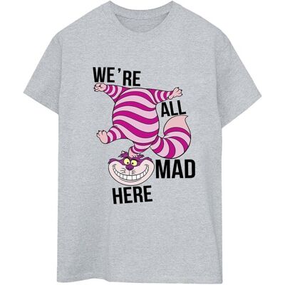 Disney Koszulka Damska / Damska Alice In Wonderland All Mad Here Cotton Boyfriend T-Shirt (XXXXS / Jasnoszary) Disney Koszulka Damska / Damska Alice In Wonderland All Mad Here Cotton Boyfriend T-Shirt (XXXXS / Jasnoszary)