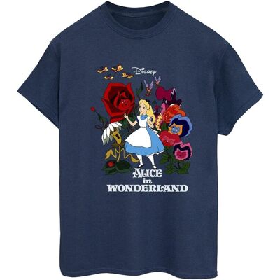 Disney Koszulka Damska / Damska Alicja W Krainie Czarów Kwiaty Bawełniana Koszulka Typu Boyfriend (S (52-55 Cm) / Granatowy) Disney Koszulka Damska / Damska Alicja W Krainie Czarów Kwiaty Bawełniana Koszulka Typu Boyfriend (S (52-55 Cm) / Granatowy)