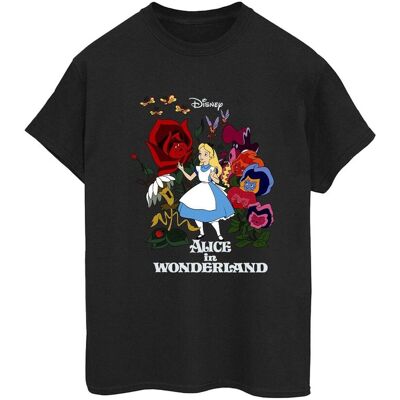 Disney Koszulka Damska / Damska Alicja W Krainie Czarów Kwiaty Bawełniana Koszulka Typu Boyfriend (XXXXS / Czarny) Disney Koszulka Damska / Damska Alicja W Krainie Czarów Kwiaty Bawełniana Koszulka Typu Boyfriend (XXXXS / Czarny)