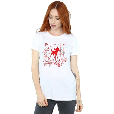 Disney Koszulka Damska / Damska Bambi Christmas Greetings Cotton Boyfriend T-Shirt (S (52-55 Cm) / Ciepły Biały) Disney Koszulka Damska / Damska Bambi Christmas Greetings Cotton Boyfriend T-Shirt (S (52-55 Cm) / Ciepły Biały)