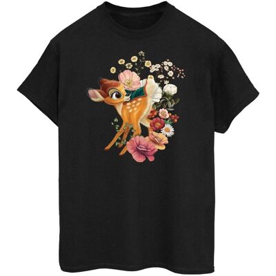 Disney Koszulka Damska / Damska Bambi Meadow Cotton Boyfriend T-Shirt (M / Czarny) Disney Koszulka Damska / Damska Bambi Meadow Cotton Boyfriend T-Shirt (M / Czarny)