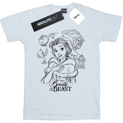 Disney Koszulka Damska / Damska Beauty And The Beast Collage Sketch Cotton Boyfriend T-Shirt (XXXXXS / Ciepły Biały) Disney Koszulka Damska / Damska Beauty And The Beast Collage Sketch Cotton Boyfriend T-Shirt (XXXXXS / Ciepły Biały)