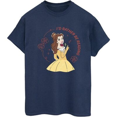 Disney Koszulka Damska / Damska Beauty And The Beast I´d Rather Be Reading Cotton Boyfriend T-Shirt (3XL / Granatowy) Disney Koszulka Damska / Damska Beauty And The Beast I´d Rather Be Reading Cotton Boyfriend T-Shirt (3XL / Granatowy)