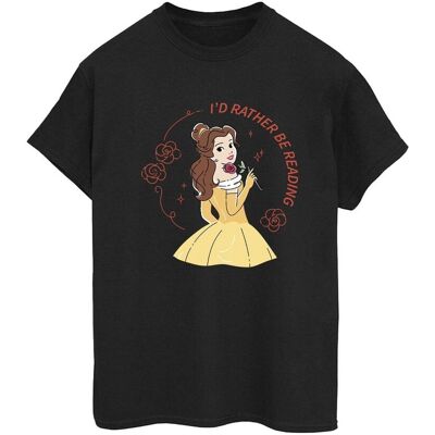 Disney Koszulka Damska / Damska Beauty And The Beast I´d Rather Be Reading Cotton Boyfriend T-Shirt (XXL (193cm) / Czarny) Disney Koszulka Damska / Damska Beauty And The Beast I´d Rather Be Reading Cotton Boyfriend T-Shirt (XXL (193cm) / Czarny)