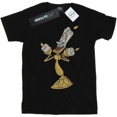 Disney Koszulka Damska / Damska Beauty And The Beast Lumiere Distressed Cotton Boyfriend T-Shirt (3XL / Czarny) Disney Koszulka Damska / Damska Beauty And The Beast Lumiere Distressed Cotton Boyfriend T-Shirt (3XL / Czarny)