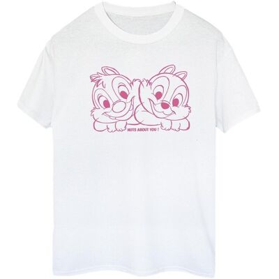 Damski T-Shirt Disney Chip 'n' Dale Nuts About You - Biały Damski T-Shirt Disney Chip 'n' Dale Nuts About You - Biały