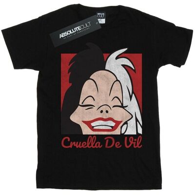 Disney Koszulka Damska / Damska Cruella De Vil Z Przyciętą Głową, Bawełniana Koszulka Typu Boyfriend (L / Czarny) Disney Koszulka Damska / Damska Cruella De Vil Z Przyciętą Głową, Bawełniana Koszulka Typu Boyfriend (L / Czarny)