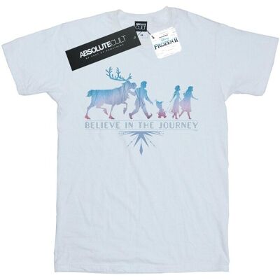 Disney Koszulka Damska / Damska Frozen 2 Believe In The Journey Silhouette Cotton Boyfriend T-Shirt (XXXXS / Ciepły Biały) Disney Koszulka Damska / Damska Frozen 2 Believe In The Journey Silhouette Cotton Boyfriend T-Shirt (XXXXS / Ciepły Biały)