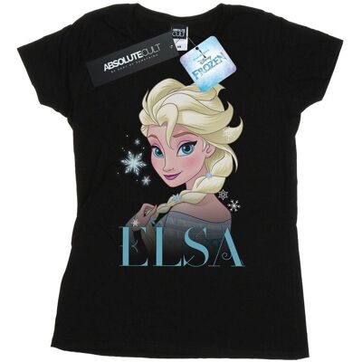 Disney Koszulka Damska / Damska Frozen Elsa Snowflake Portrait Cotton T-Shirt (S (52-55 Cm) / Czarny) Disney Koszulka Damska / Damska Frozen Elsa Snowflake Portrait Cotton T-Shirt (S (52-55 Cm) / Czarny)