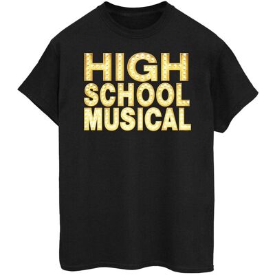 Disney Koszulka Damska / Damska High School Musical The Musical Lights Logo Cotton Boyfriend T-Shirt (L / Czarny) Disney Koszulka Damska / Damska High School Musical The Musical Lights Logo Cotton Boyfriend T-Shirt (L / Czarny)