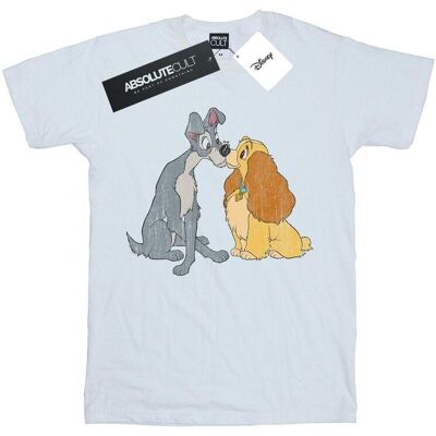 Disney Koszulka Damska / Damska Lady And The Tramp Distressed Kiss Cotton Boyfriend T-Shirt (XXXXXS / Ciepły Biały) Disney Koszulka Damska / Damska Lady And The Tramp Distressed Kiss Cotton Boyfriend T-Shirt (XXXXXS / Ciepły Biały)