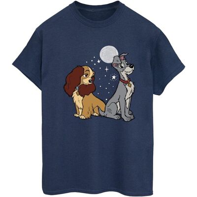 Disney Koszulka Damska / Damska Lady And The Tramp Moon Cotton Boyfriend T-Shirt (S (52-55 Cm) / Granatowy) Disney Koszulka Damska / Damska Lady And The Tramp Moon Cotton Boyfriend T-Shirt (S (52-55 Cm) / Granatowy)