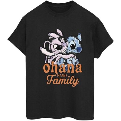 Disney Koszulka Damska / Damska Lilo And Stitch Ohana Angel Hug Cotton Boyfriend T-Shirt (3XL / Czarny) Disney Koszulka Damska / Damska Lilo And Stitch Ohana Angel Hug Cotton Boyfriend T-Shirt (3XL / Czarny)