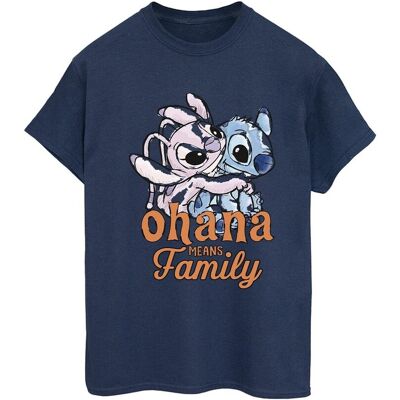 Disney Koszulka Damska / Damska Lilo And Stitch Ohana Angel Hug Cotton Boyfriend T-Shirt (3XL / Granatowy) Disney Koszulka Damska / Damska Lilo And Stitch Ohana Angel Hug Cotton Boyfriend T-Shirt (3XL / Granatowy)