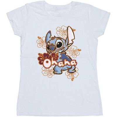 Disney Koszulka Damska / Damska Lilo And Stitch Ohana Orange Hibiscus Cotton T-Shirt (L / Ciepły Biały) Disney Koszulka Damska / Damska Lilo And Stitch Ohana Orange Hibiscus Cotton T-Shirt (L / Ciepły Biały)