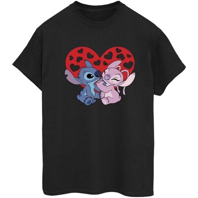 Disney Koszulka Damska / Damska Lilo & Stitch Hearts Cotton Boyfriend T-Shirt (3XL / Czarny) Disney Koszulka Damska / Damska Lilo & Stitch Hearts Cotton Boyfriend T-Shirt (3XL / Czarny)