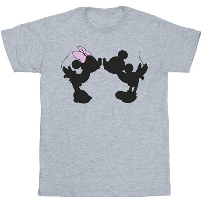 Disney Koszulka Damska / Damska Mickey Minnie Kiss Silhouette Cotton Boyfriend T-Shirt (S (52-55 Cm) / Jasnoszary) Disney Koszulka Damska / Damska Mickey Minnie Kiss Silhouette Cotton Boyfriend T-Shirt (S (52-55 Cm) / Jasnoszary)