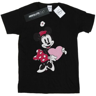Disney Koszulka Damska / Damska Minnie Mouse Love Heart Cotton Boyfriend T-Shirt (XXL (193cm) / Czarny) Disney Koszulka Damska / Damska Minnie Mouse Love Heart Cotton Boyfriend T-Shirt (XXL (193cm) / Czarny)