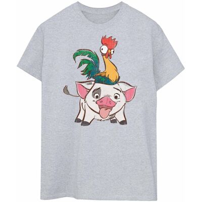 Disney Koszulka Damska / Damska Moana Hei Hei And Pua Cotton Boyfriend T-Shirt (S (52-55 Cm) / Jasnoszary) Disney Koszulka Damska / Damska Moana Hei Hei And Pua Cotton Boyfriend T-Shirt (S (52-55 Cm) / Jasnoszary)
