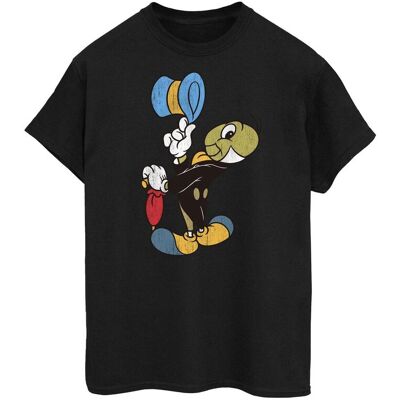 Disney Koszulka Damska / Damska Pinokio Jiminy Cricket Cotton Boyfriend T-Shirt (L / Czarny) Disney Koszulka Damska / Damska Pinokio Jiminy Cricket Cotton Boyfriend T-Shirt (L / Czarny)