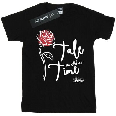 Disney Koszulka Damska / Damska Tale As Old As Time Rose Cotton Boyfriend T-Shirt (3XL / Czarny) Disney Koszulka Damska / Damska Tale As Old As Time Rose Cotton Boyfriend T-Shirt (3XL / Czarny)