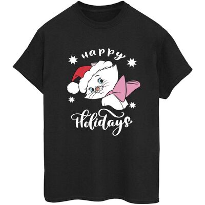 Disney Koszulka Damska / Damska The Aristocats Happy Holidays Cotton Boyfriend T-Shirt (3XL / Czarny) Disney Koszulka Damska / Damska The Aristocats Happy Holidays Cotton Boyfriend T-Shirt (3XL / Czarny)