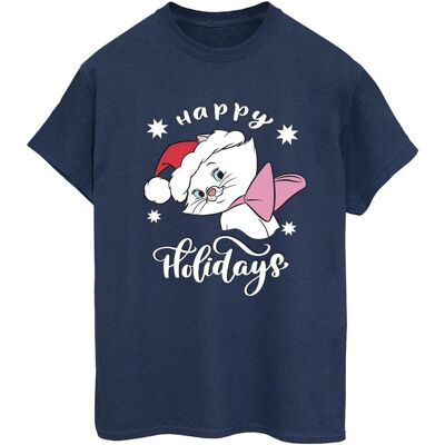Disney Koszulka Damska / Damska The Aristocats Happy Holidays Cotton Boyfriend T-Shirt (XXXXS / Granatowy) Disney Koszulka Damska / Damska The Aristocats Happy Holidays Cotton Boyfriend T-Shirt (XXXXS / Granatowy)