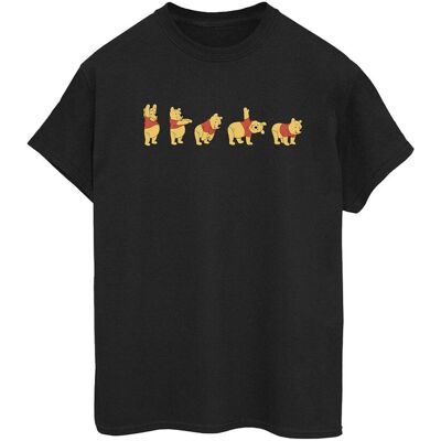 Disney Koszulka Damska / Damska Winnie The Pooh Stretching Cotton Boyfriend T-Shirt (XXXXS / Czarny) Disney Koszulka Damska / Damska Winnie The Pooh Stretching Cotton Boyfriend T-Shirt (XXXXS / Czarny)