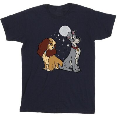 Disney Męska Koszulka Lady And The Tramp Moon T-Shirt (XXXXS / Granatowy) Disney Męska Koszulka Lady And The Tramp Moon T-Shirt (XXXXS / Granatowy)