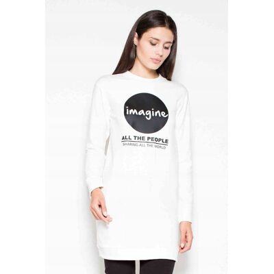 Inny producent długa BLUZA damska BEZ KAPTURA z nadrukiem biała L/XL Inny producent długa BLUZA damska BEZ KAPTURA z nadrukiem biała L/XL