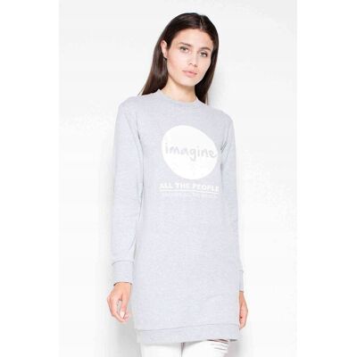 Inny producent długa BLUZA damska BEZ KAPTURA z nadrukiem szara S/M Inny producent długa BLUZA damska BEZ KAPTURA z nadrukiem szara S/M