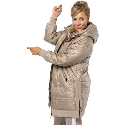 Agrafka Długa kurtka z pikowaniem i rozcięciami po bokach ROMA PLUS SIZE-4XL Agrafka Długa kurtka z pikowaniem i rozcięciami po bokach ROMA PLUS SIZE-4XL