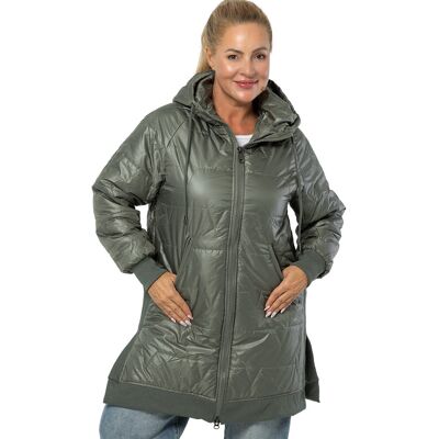Agrafka Długa kurtka z pikowaniem i rozcięciami po bokach ROMA PLUS SIZE-6XL Agrafka Długa kurtka z pikowaniem i rozcięciami po bokach ROMA PLUS SIZE-6XL
