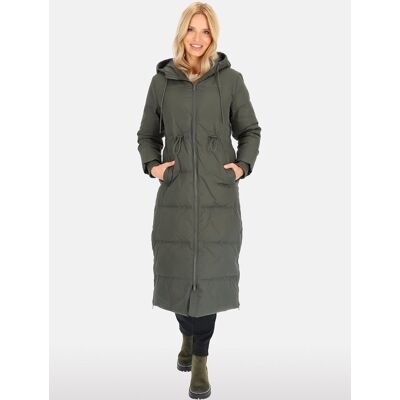 Inny producent Długa puchowa kurtka damska zapinana na suwak 3XL Khaki Inny producent Długa puchowa kurtka damska zapinana na suwak 3XL Khaki