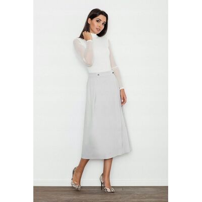 FIGL Długa SPÓDNICA elegancka z zapięciem w pasie szara S FIGL Długa SPÓDNICA elegancka z zapięciem w pasie szara S