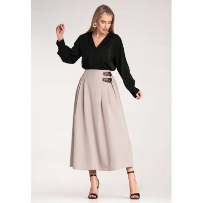 FIGL Długa spodnica na lato Spódnica z paskiem Beżowa M1156 r. S/M FIGL Długa spodnica na lato Spódnica z paskiem Beżowa M1156 r. S/M
