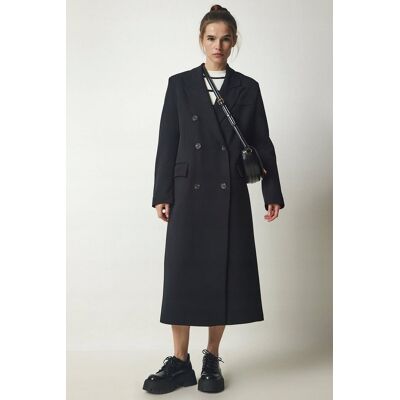 Inny producent DŁUGI CZARNY DWURZĘDOWY PŁASZCZ Z KLAPAMI ELEGANCKI KLASYCZNY 36 5GA* Inny producent DŁUGI CZARNY DWURZĘDOWY PŁASZCZ Z KLAPAMI ELEGANCKI KLASYCZNY 36 5GA*