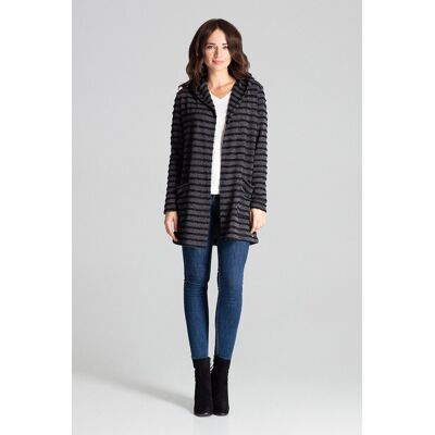 FIGL Długi sweter z dzianiny - Czarny L/XL FIGL Długi sweter z dzianiny - Czarny L/XL