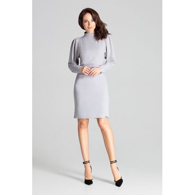FIGL Dopasowana sukienka elegancka - sukienka z golfem - szara - rozmiar XL FIGL Dopasowana sukienka elegancka - sukienka z golfem - szara - rozmiar XL