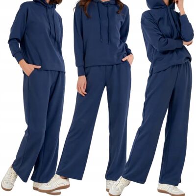 DRES DAMSKI BLUZA Z KAPTUREM I SPODNIE SZEROKIE WYGODNY MORAJ L BLUE DRES DAMSKI BLUZA Z KAPTUREM I SPODNIE SZEROKIE WYGODNY MORAJ L BLUE