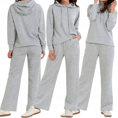DRES DAMSKI BLUZA Z KAPTUREM I SPODNIE SZEROKIE WYGODNY MORAJ M GREY DRES DAMSKI BLUZA Z KAPTUREM I SPODNIE SZEROKIE WYGODNY MORAJ M GREY