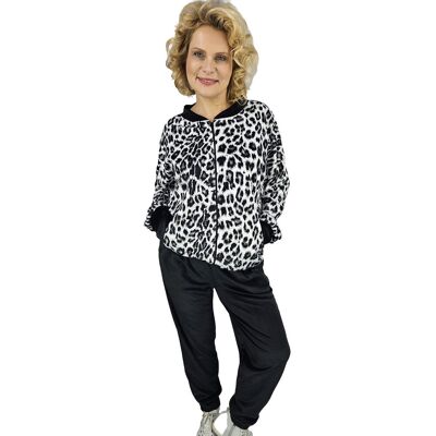 Agrafka Dres spodnie bluza komplet welurowy cętki panterka LAWINIA-L/XL Agrafka Dres spodnie bluza komplet welurowy cętki panterka LAWINIA-L/XL