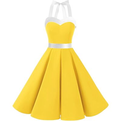 Inny producent DRESSTELLS Damska Sukienka Koktajlowa Midi Retro Lata 50 Vintage Żółta S Inny producent DRESSTELLS Damska Sukienka Koktajlowa Midi Retro Lata 50 Vintage Żółta S
