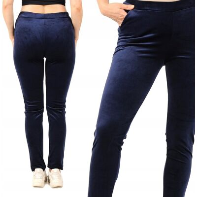 LAEMI Dresy damskie Spodnie dresowe Welurowe PRODUKT POLSKI Granatowe 2XL LAEMI Dresy damskie Spodnie dresowe Welurowe PRODUKT POLSKI Granatowe 2XL