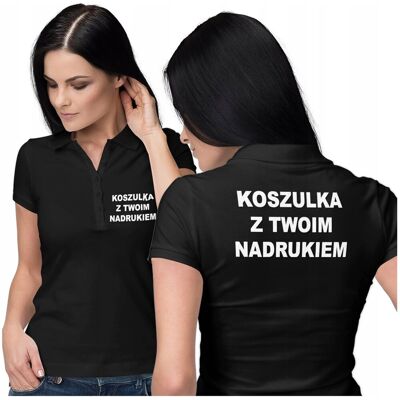 Meeboo Duża Damska Koszulka Polo Twój Dowolny Nadruk Meeboo Duża Damska Koszulka Polo Twój Dowolny Nadruk